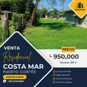 Terreno de 387 v² en Venta en Costa Mar, Puerto Cortés
