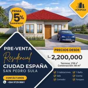 Casa Modelo Clásico 60 m² en Residencial Ciudad España | Prima 5%