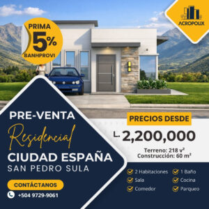 Casa Modelo Minimalista 60 m² en Residencial Ciudad España | Prima 5%