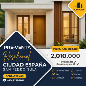 Casa Modelo Minimalista 55 m² en Residencial Ciudad España | Prima 5%