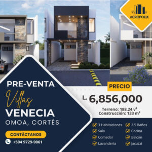 Townhouse 133 m² en Pre-Venta | Villas Venecia, Omoa